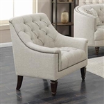 Avonlea Chair in Tufted Grey Linen Like Fabric by Coaster - 505643