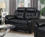 Finley Loveseat in Black Leatherette Upholstery by Coaster - 506552