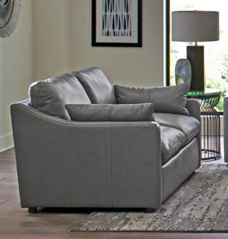Grayson Loveseat in Grey Leather by Coaster - 506772