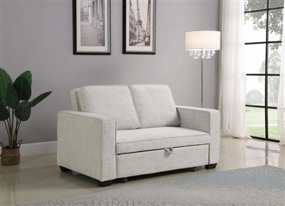 Helene Upholstered Sleeper Sofa Bed in Beige Performance Chenille by Coaster - 508369