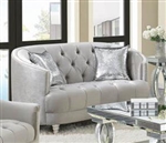 Avonlea Loveseat in Tufted Grey Velvet by Coaster - 508462