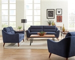 Gano 2 Piece Living Room Set in Navy Blue Fabric by Coaster - 509514-S