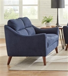 Gano Loveseat in Navy Blue Fabric by Coaster - 509515