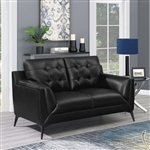 Moira Loveseat in Black Leatherette Upholstery by Coaster - 511132
