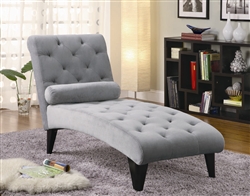 Gray Velour Accent Chaise by Coaster - 550067