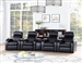 Cyrus 5 Piece 4 Seater Home Theater Seating in Black Leather by Coaster - 600001-S4B