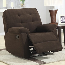 Traditional Chocolate Corduroy Rocker Recliner by Coaster - 600190