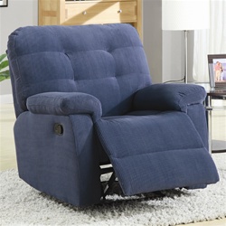 Denim Blue Corduroy Rocker Recliner by Coaster - 600191