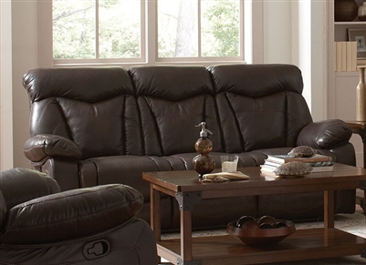 Zimmerman Reclining Sofa in Brown Leatherette Upholstery by Coaster - 601711
