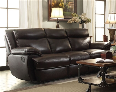Macpherson Reclining Sofa in Cocoa Bean Leather by Coaster - 601811