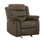 Rodman Glider Recliner in Chocolate Velvet Upholstery by Coaster - 601883