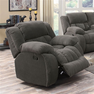 Weissman Glider Recliner in Grey Padded Textured Fleece by Coaster - 601923