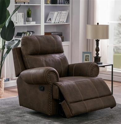 Brixton Glider Recliner in Buckskin Brown Performance Coated Microfiber by Coaster - 602443