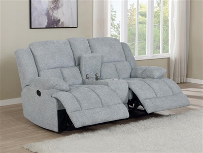 Belize Power Reclining Console Loveseat in Gray Performance Fabric by Coaster - 602562P