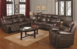 Myleene Reclining 2 Piece Sofa Set in Chestnut Bonded Leather by Coaster - 603021S