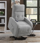 Grey Performance Chenille Fabric Power Lift Recliner by Coaster - 609402P