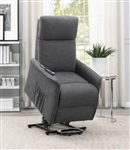 Charcoal Performance Fabric Power Lift Recliner by Coaster - 609406P