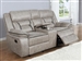 Greer Gliding Reclining Console Loveseat in Taupe Performance Leatherette Upholstery by Coaster - 651352