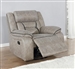 Greer Gliding Recliner in Taupe Performance Leatherette Upholstery by Coaster - 651353