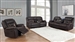 Greer 2 Piece Reclining Sofa Set in Dark Brown Performance Leatherette Upholstery by Coaster - 651354-S