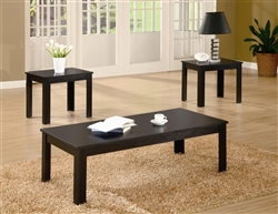 3 Piece Occasional Table Set in Black Finish by Coaster - 700225