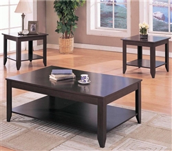 3 Piece Occasional Table Set in Cappuccino Finish by Coaster - 700285