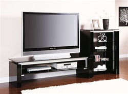 Black and Silver TV Stand with Side Pier by Coaster - 700670