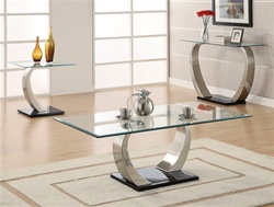 Glass Top 3 Piece Occasional Table Set by Coaster - 701238S