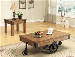 Distressed Country Wagon 2 Piece Occasional Table Set by Coaster - 701458