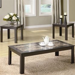 Faux Marble 3 Piece Occasional Table Set by Coaster - 701535