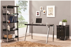 Clayton 3 Piece Home Office Set in Black and Nickel Finish by Coaster - 800105-S