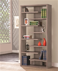 Bookcase Display Cabinet in Distressed Grey Finish by Coaster - 800149