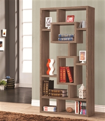 Wall Unit Bookcase in Distressed Brown Finish by Coaster - 800158