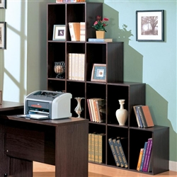 Decarie Home Office Cube Bookcase in Rich Dark Finish by Coaster - 800213
