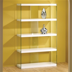 White and Glass Bookcase Display Cabinet by Coaster - 800306