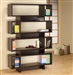 Contemporary Four Tier Open Bookcase in Cappuccino Finish by Coaster - 800307