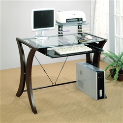 Division Table Desk with Glass Top by Coaster - 800445