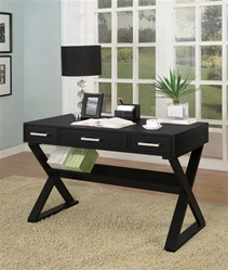 Cross Design Desk in Black Finish by Coaster - 800911