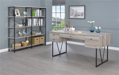 Analiese Writing Desk in Grey Driftwood Finish by Coaster - 801999