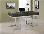 Noorvik Writing Desk in Dark Oak and Chrome Finish by Coaster - 881571