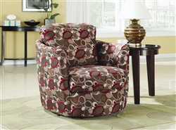 Oblong Pattern Fabric Swivel Accent Chair by Coaster - 900406