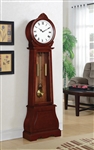 Grandfather Clock in Brown Red Finish by Coaster - 900723