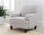 Glenn Accent Chair in Houndstooth Grey Linen-Like Fabric by Coaster - 903096