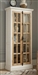 Tall Curio Accent Cabinet Bookcase in Antique White and Brown Finish by Coaster - 950965