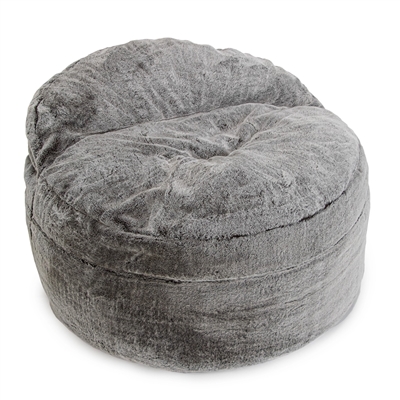 48 Inch Queen Nest Chinchilla Bean Bag Chair by CordaRoy's - COR-QC-NESTFUR-CN