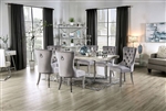 Sindy 7 Piece Dining Room Set with Wingback Chair by Furniture of America - FOA-3798T-CM-AC261GY