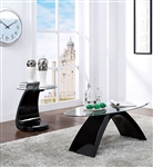 Nahara 2 Piece Occasional Table Set in Black Finish by Furniture of America - FOA-4042BK-2PK