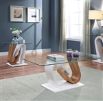 Batam II 2 Piece Occasional Table Set in White/Natural Tone by Furniture of America - FOA-4748-2PK