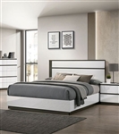 Birsfelden Bed in White/Metallic Gray Finish by Furniture of America - FOA-7225WH-B