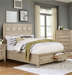 Lillian Bed in Natural Tone/Beige Finish by Furniture of America - FOA-7925-B